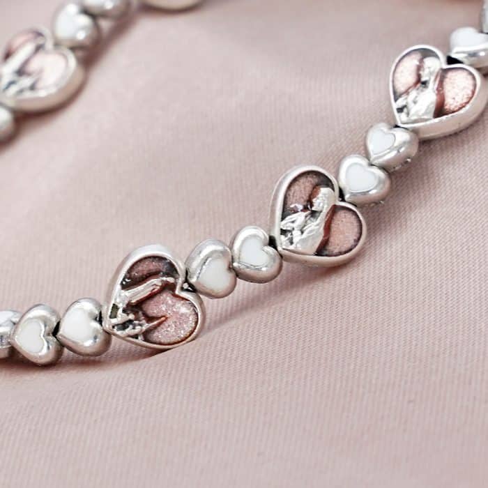 弹力手链-法蒂玛圣母-桃心 Catholic religious art