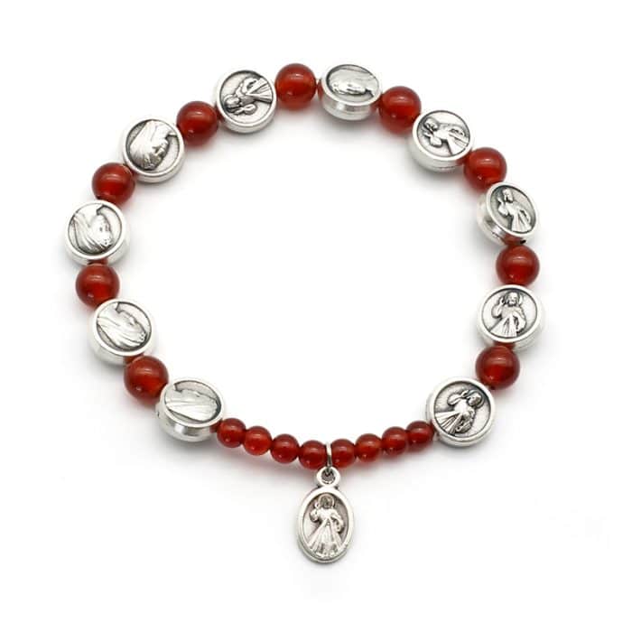 弹力手链手串-上主慈悲圣母玛利亚圣牌 Catholic religious art