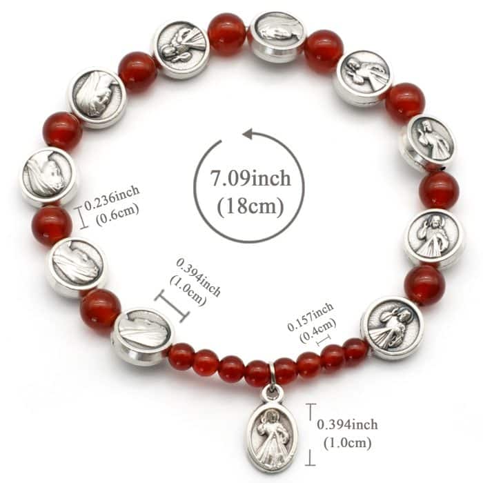 弹力手链手串-上主慈悲圣母玛利亚圣牌 Catholic religious art