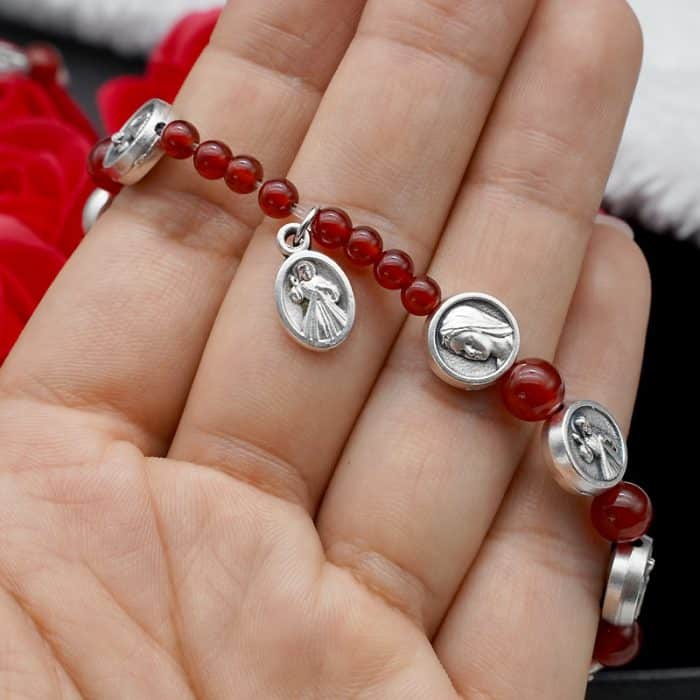 弹力手链手串-上主慈悲圣母玛利亚圣牌 Catholic religious art