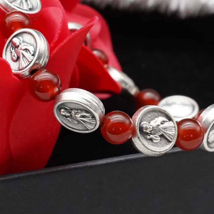 弹力手链手串-上主慈悲圣母玛利亚圣牌 Catholic religious art