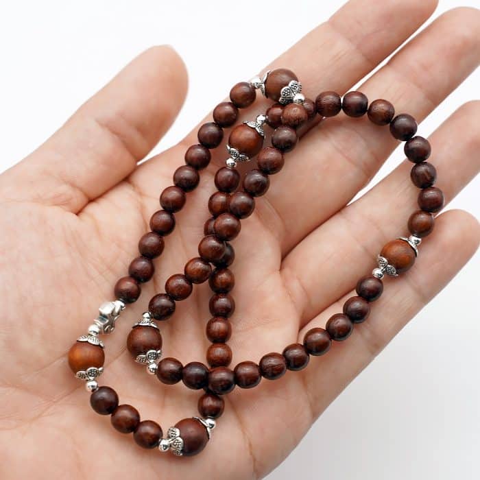 弹力手链-小叶紫檀-圣母显灵-两圈 Catholic religious art