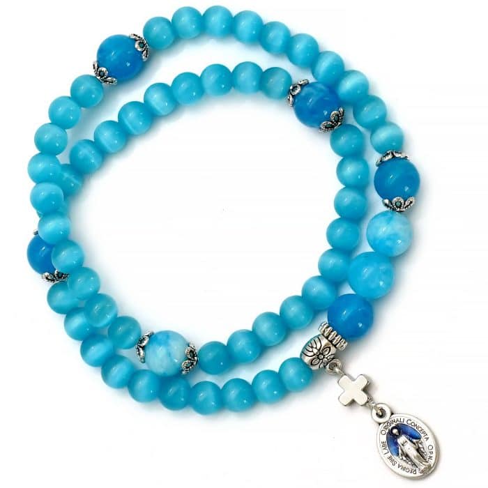 弹力手链-云边蓝猫眼-6mm-两圈 Catholic religious art