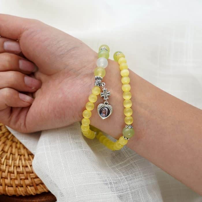 弹力手链-柳黄色猫眼-6mm-两圈 Catholic religious art