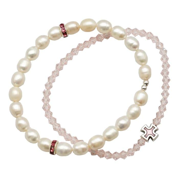 弹力手链-珍珠粉水晶套组 Catholic religious art