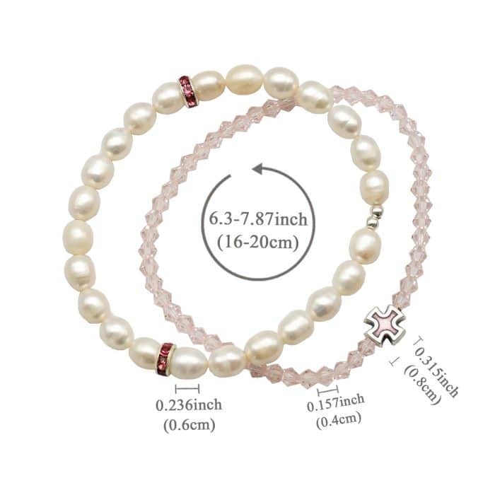 弹力手链-珍珠粉水晶套组 Catholic religious art