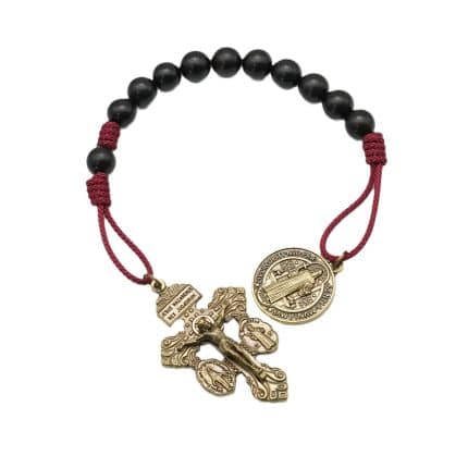 绳编手链-本笃-黑檀木-铜色-10mm珠径