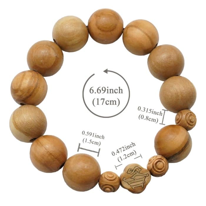 弹力手链-IHS符号-橄榄木-1.5cm Catholic religious art