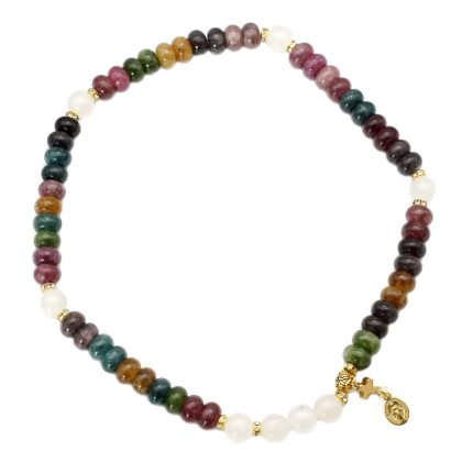 弹力手链-碧玺-两圈-5x8mm