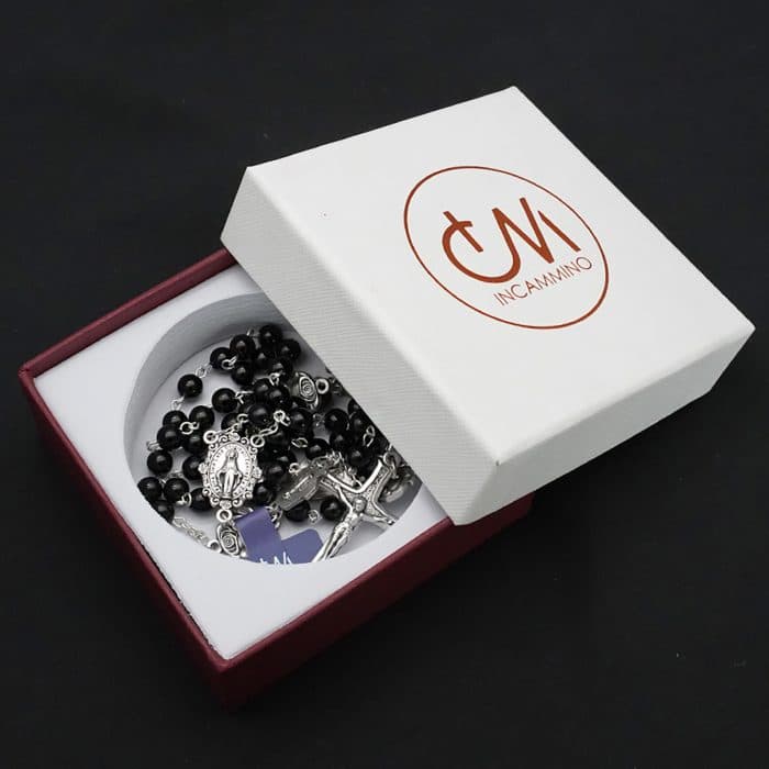 玫瑰念珠-圣母显灵-玫瑰花圣牌-天然红玛瑙-6mm Catholic religious art