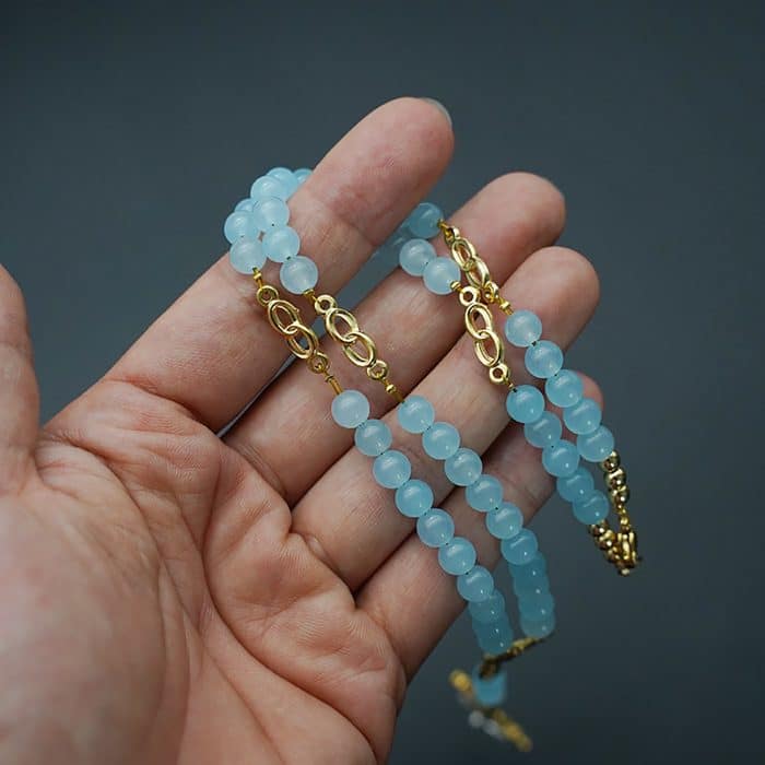 玉髓珠玫瑰念珠 - 珐琅十字架与意大利配件，附礼盒 Catholic religious art