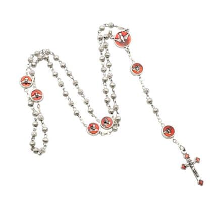 4毫米迷你玫瑰珠玫瑰念珠 - 圣神鸽主题，坚振礼礼品设计