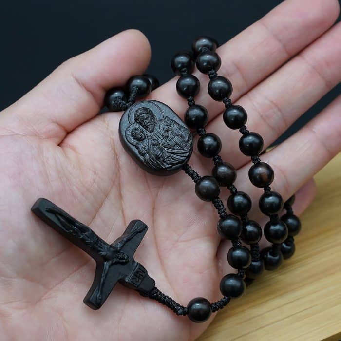 玫瑰念珠-若瑟年-黑檀木-原创款-8/10mm Catholic religious art