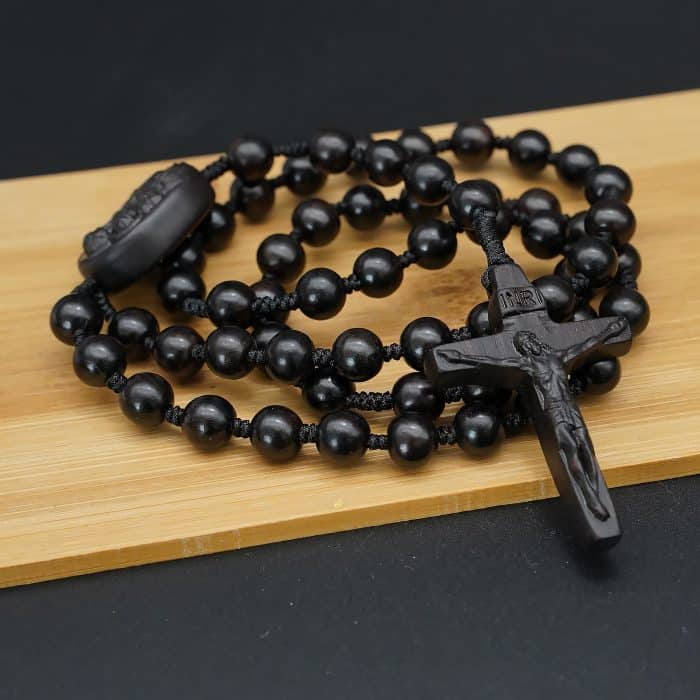 玫瑰念珠-若瑟年-黑檀木-原创款-8/10mm Catholic religious art