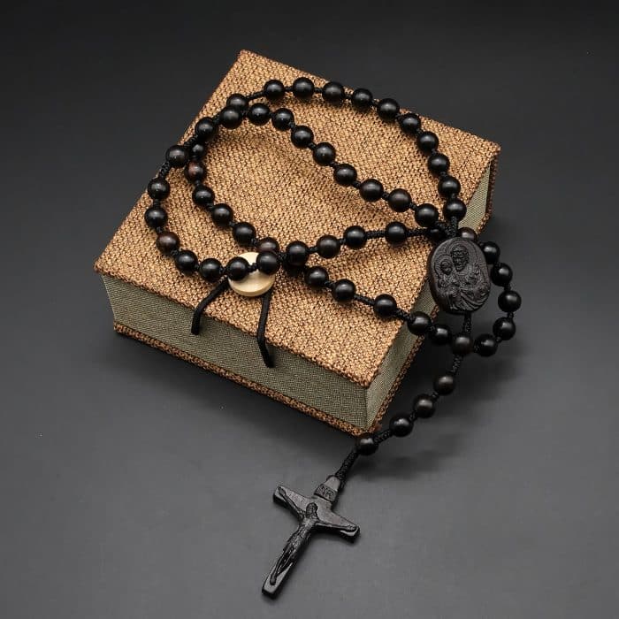 玫瑰念珠-若瑟年-黑檀木-原创款-8/10mm Catholic religious art