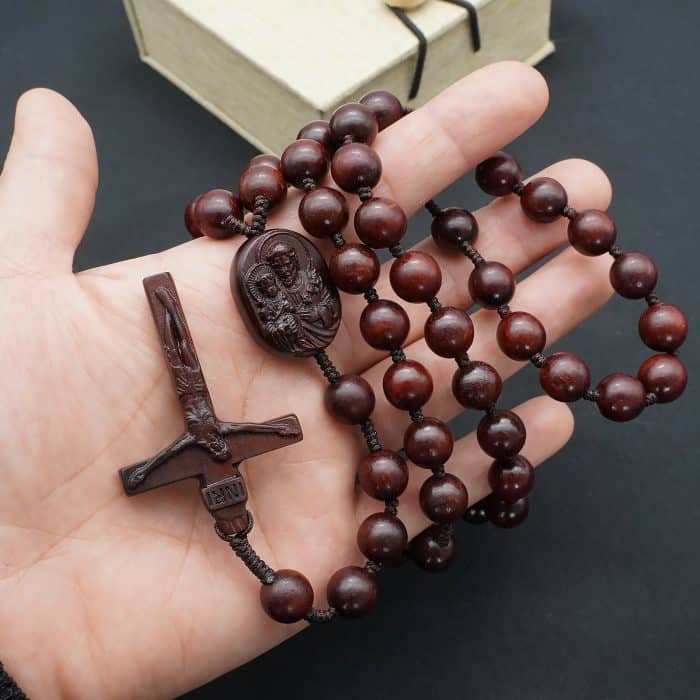 玫瑰念珠-若瑟年-小叶紫檀木-原创款-8/10mm Catholic religious art