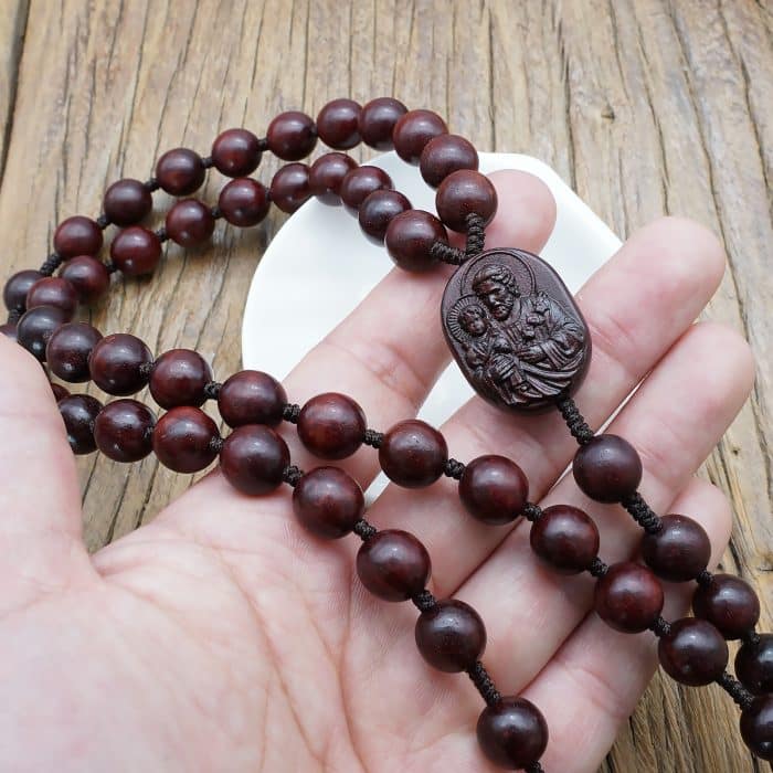 玫瑰念珠-若瑟年-小叶紫檀木-原创款-8/10mm Catholic religious art