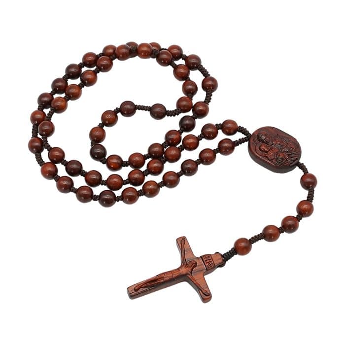 玫瑰念珠-若瑟年-小叶紫檀木-原创款-8/10mm Catholic religious art