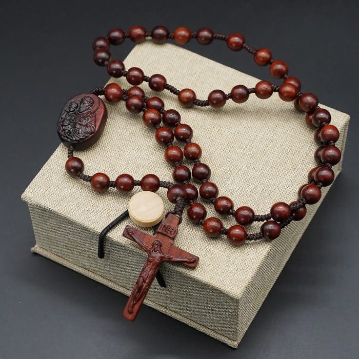 玫瑰念珠-若瑟年-小叶紫檀木-原创款-8/10mm Catholic religious art