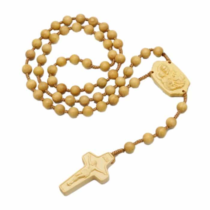 玫瑰念珠-若瑟年-黄杨木-原创款-若瑟文-8mm Catholic religious art