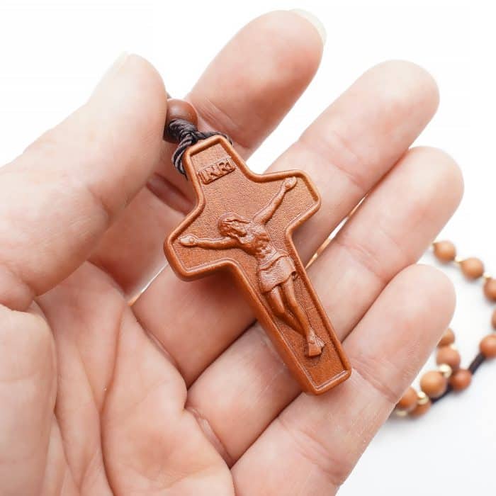 玫瑰念珠-若瑟年-黄杨木-原创款-若瑟文-8mm Catholic religious art