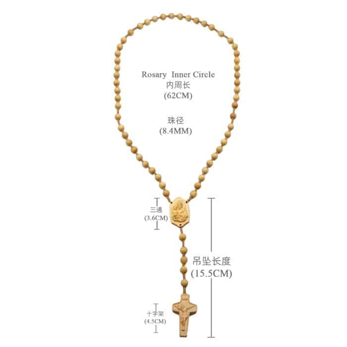 玫瑰念珠-若瑟年-黄杨木-原创款-若瑟文-8mm Catholic religious art