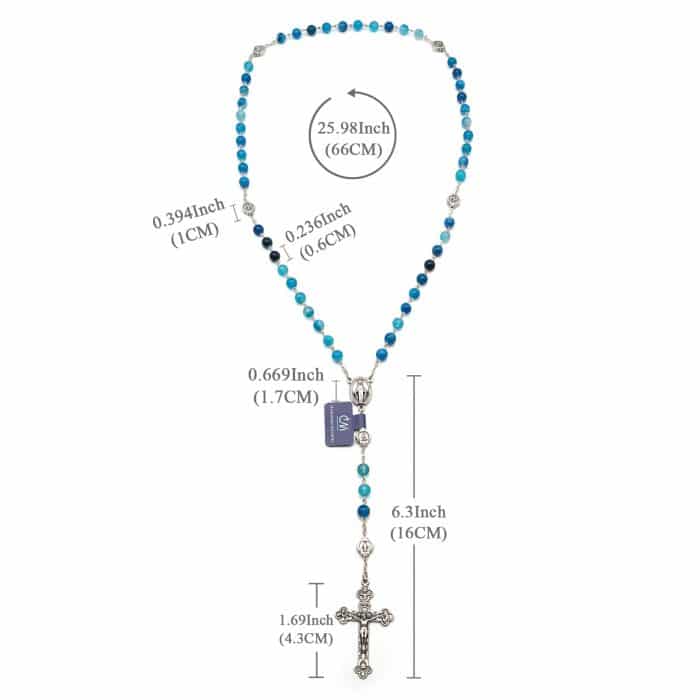 玫瑰念珠-缠丝玛瑙-6mm-送念珠包 Catholic religious art
