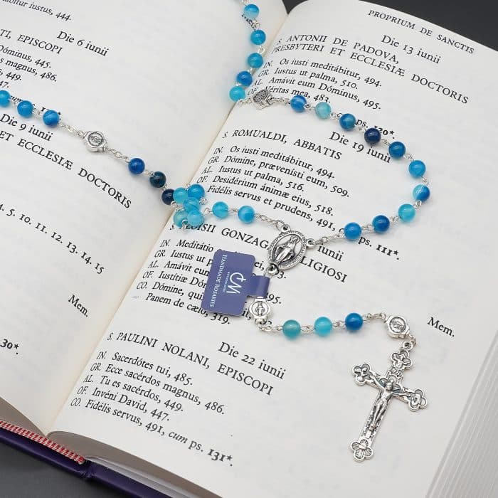 玫瑰念珠-缠丝玛瑙-6mm-送念珠包 Catholic religious art