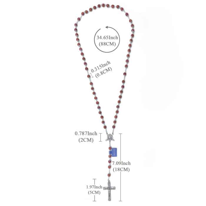 玫瑰念珠-圣母显灵三通-罗马四大殿十字架-金沙石珠-8mm送念珠包 Catholic religious art
