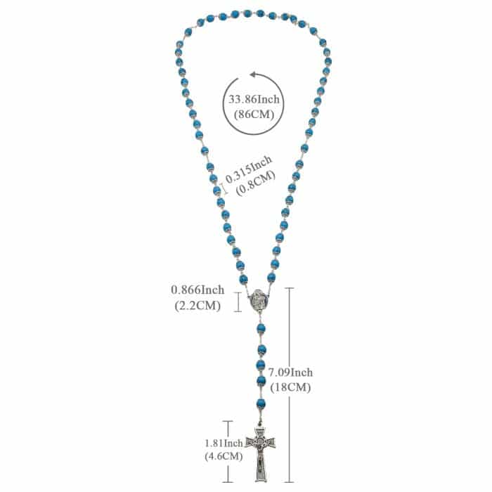 玫瑰念珠-原创蓝松石-8mm送念珠包 Catholic religious art