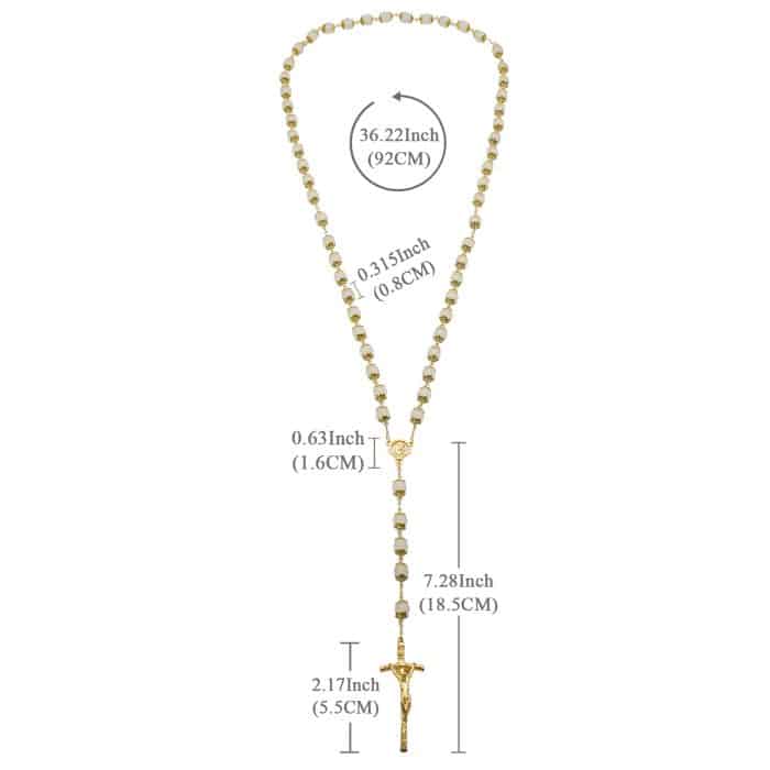 白玉髓玫瑰念珠 - 配意大利配件 - 优雅项链或祈祷玫瑰念珠 Catholic religious art