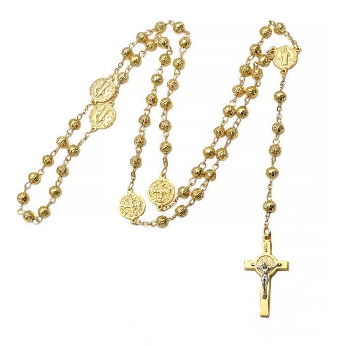 意大利手工圣本笃玫瑰念珠 - 附袋子与卡片 Catholic religious art