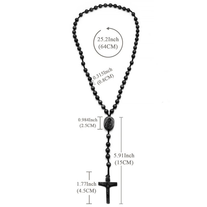 玫瑰念珠-黑檀-圣母子经典款-8/10mm珠-（送蓝包） Catholic religious art