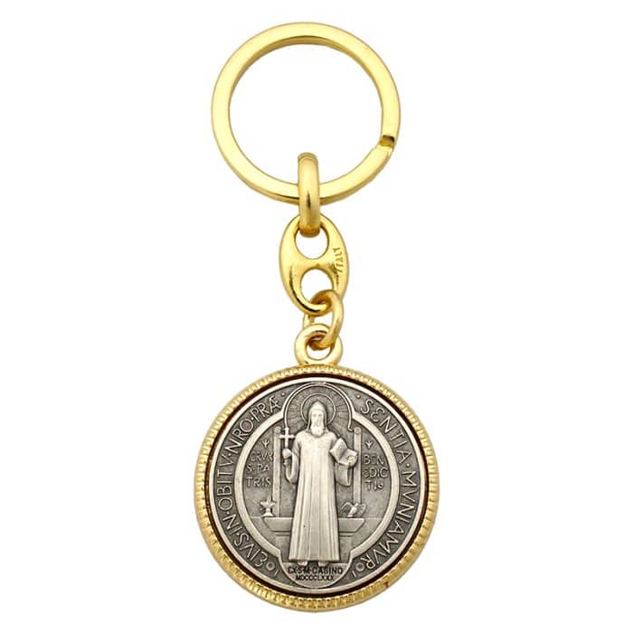 钥匙扣-圣本笃-直径3.4cm Catholic religious art