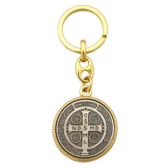 钥匙扣-圣本笃-直径3.4cm Catholic religious art