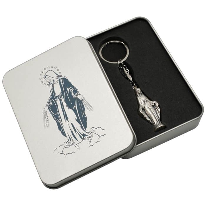 钥匙扣-圣母显灵+AN-开合带铁盒包装 Catholic religious art