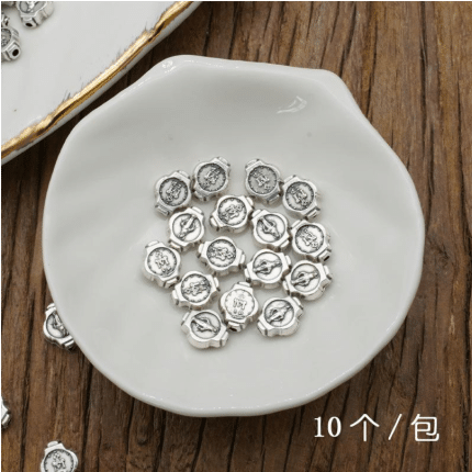 DIY珠子-显灵-锌合金-镀银-8mm-10颗/包