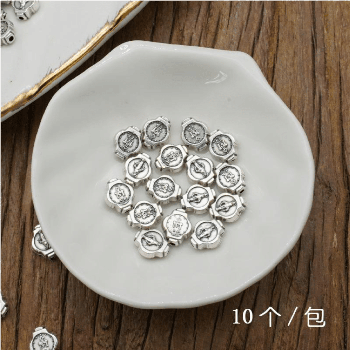 DIY珠子-显灵-锌合金-镀银-8mm-10颗/包 Catholic religious art