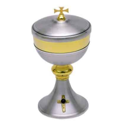 金属圣体盒 - 杯直径10厘米，高19厘米