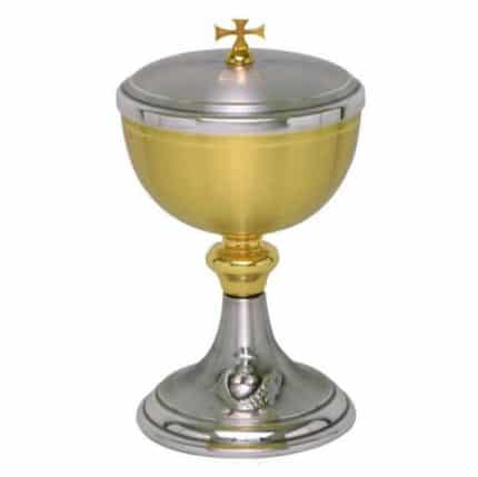 雕刻金属圣体盒 - 杯直径12厘米，高21厘米