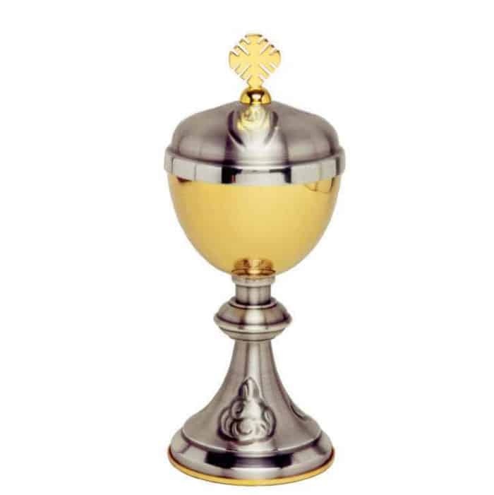 金属圣体盒 - 杯直径8厘米，高19.5厘米 Catholic religious art