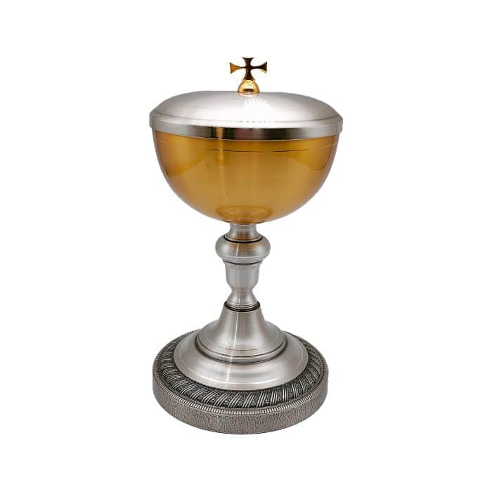 【现货】錾刻底座-圣爵杯圣体盒套装22.2+22.3cm Catholic religious art
