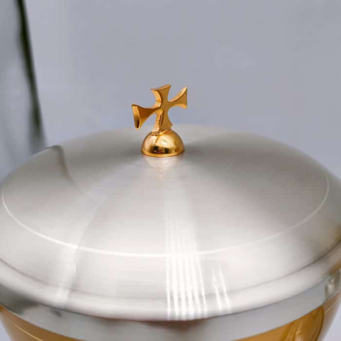 【现货】錾刻底座-圣爵杯圣体盒套装22.2+22.3cm Catholic religious art