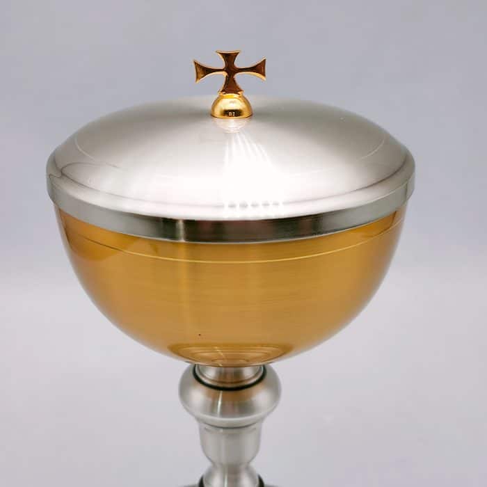 【现货】錾刻底座-圣爵杯圣体盒套装22.2+22.3cm Catholic religious art