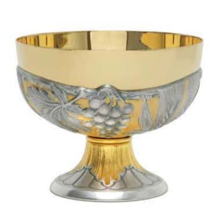 雕刻压纹圣体盒 - 圣体盘 - 杯直径14厘米，高11厘米