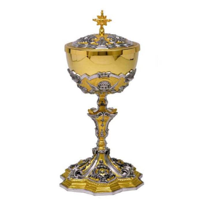 圣体盒 - 银925 - 杯直径12厘米，高29厘米 Catholic religious art