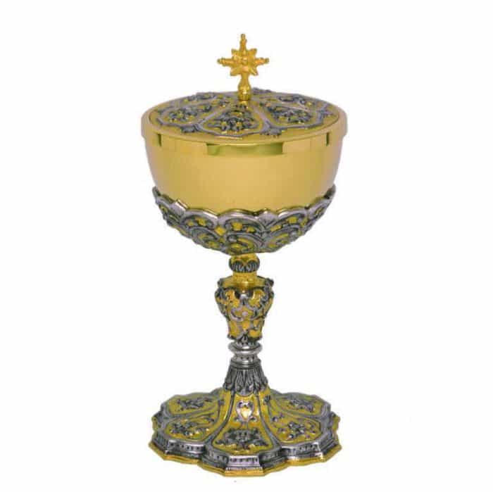 圣体盒 - 银925 - 杯直径12厘米，高24.5厘米 Catholic religious art