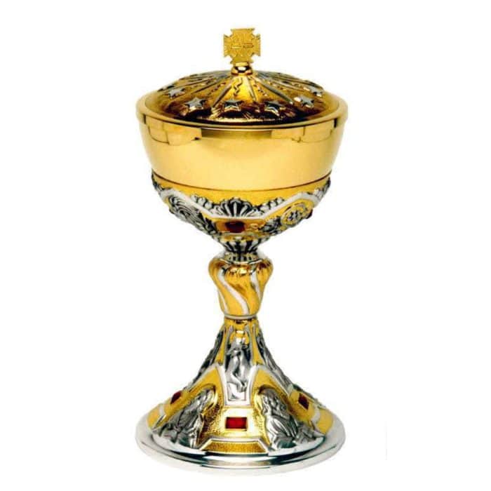 圣体盒 - 银925 - 杯直径13厘米，高25厘米 Catholic religious art