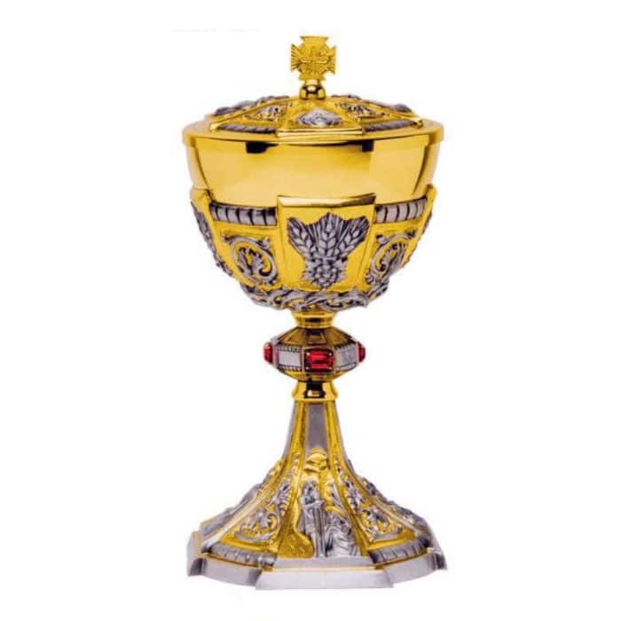 圣体盒 - 银925 - 杯直径13厘米，高27厘米 Catholic religious art