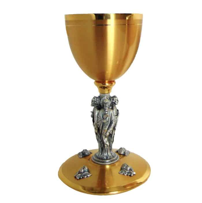 圣爵 - 铸像 - 四福音作者与天使 - 杯直径10厘米，高22厘米 Catholic religious art